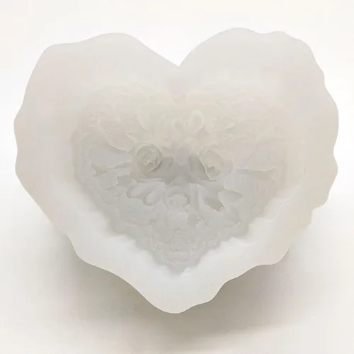 Miniatura 4 de Moldes de jabón de silicona de corazón floral delicado con flores hermosas para hacer jabón, moldes de silicona para chocolate, caramelos, pastel