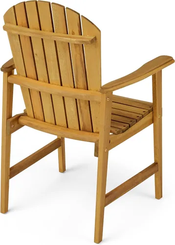 Miniatura 8 de Acacia Wood Adirondack Chairs: Classic Outdoor Seating for Patio & Garden - Natural Wood Set of 2 with 300lb Capacity & Easy Assembly