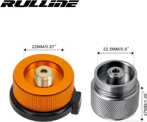 Miniatura 2 de Kit de Adaptador de Recarga de Gas RULLINE para Estufas de Camping - Juego de Adaptador de Recarga de Botella de Válvula EN417 Lindal para Tanques