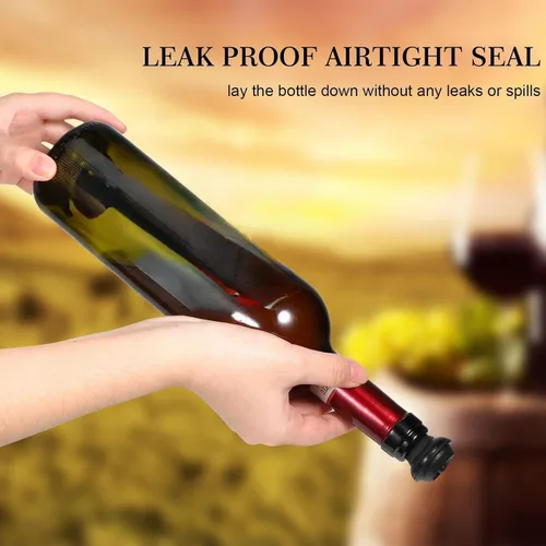 Miniatura 6 de Bomba de ahorro de vino de 18 piezas con tapones de botella al vacío, sistema de extracción de aire manual reutilizable, sellador de botellas