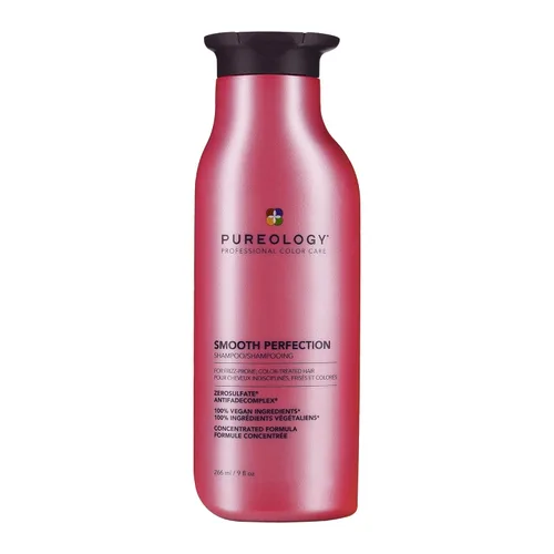 Pureology Champú Smooth Perfection | Para cabello encrespado, teñido | Suaviza el cabello y controla el encrespamiento | Sin sulfatos | Vegano