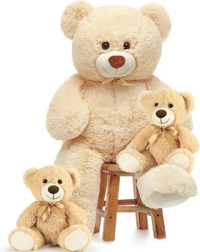 Miniatura 25 de MorisMos Oso de peluche gigante, animales de peluche grandes de 39 pulgadas con huellas grandes, osos de peluche, regalo para niños, morado