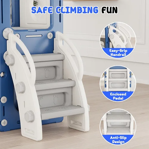 Miniatura 7 de GITAWUSA Juego de tobogán para niños pequeños 8 en 1, juego de juego para interiores y exteriores para niños de 1, 2 y 3 años, tobogán para escalar