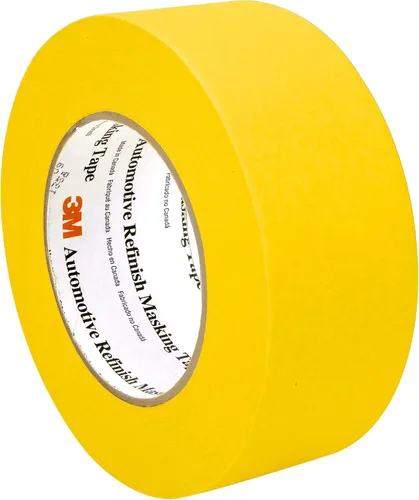 3M Cinta adhesiva de acabado automotriz 388N, 06656, 1.890 in x 180.4 ft, amarilla, respaldo de crepé, resistente a la humedad, multiusos