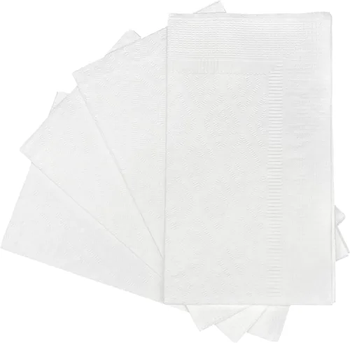 Miniatura 5 de MULMEHË Servilleta de cena prémium de 2 capas de 1/8 pliegues para restaurantes, catering, hogar y eventos, 15 x 16 pulgadas, color blanco, paquete