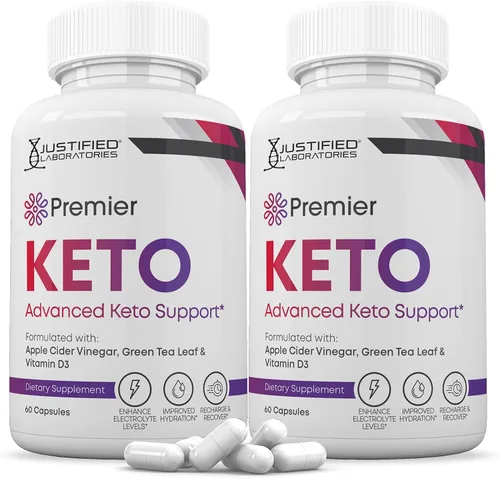 Paquete de 2 píldoras Premier Keto ACV de 1275 mg de mezcla de apoyo cetogénico, alternativa a las gomitas formuladas con vinagre de sidra de