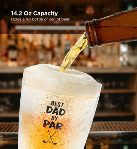 Miniatura 4 de GALVANOX Par - Taza de golf congelable de regalo para papá, mejor papá, taza enfriadora de gel de hielo congelable para cerveza/bebidas frías
