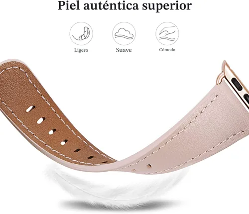 Miniatura 3 de WFEAGL Compatible con Apple Watch Band 41mm 40mm 38mm 42mm (series 11 10) para Mujer, Correa de Cuero Genuino de Alta Calidad para iWatch SE 3 2 1