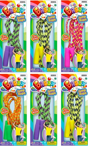 Miniatura 2 de JA-RU Cuerda de saltar ajustable de 7 pies (cuerda de salto) de nailon trenzado para niños. Actividades en interiores y exteriores