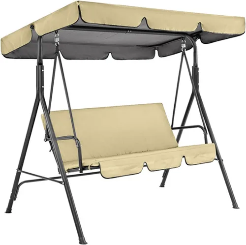 Miniatura 15 de KYOFIS Toldo de columpio para porche, cubierta de repuesto para toldo de columpio, impermeable, resistente al viento, anti-UV, resistente, tela