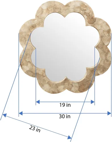 Miniatura 5 de KOUBOO Capiz - Espejo de pared de conchas marinas, espejos decorativos para pared, tocador de baño, entrada, dormitorio, sala de estar, Espejos