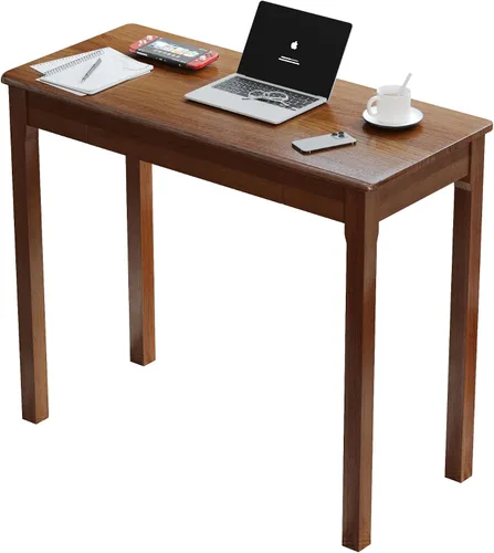 Miniatura 23 de Escritorio de madera maciza con cajones, escritorios estrechos simples de 24 x 16 pulgadas, mesa de estudio de madera de goma, escritorio pequeño