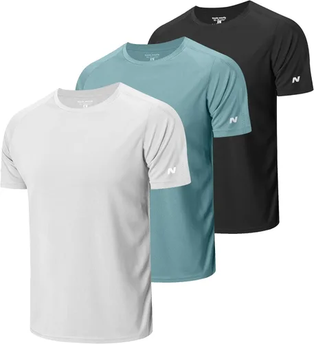 Nayta muotia Paquete de 3 camisetas de entrenamiento para hombre, manga corta, de compresión, para deportes, gimnasio, atletismo