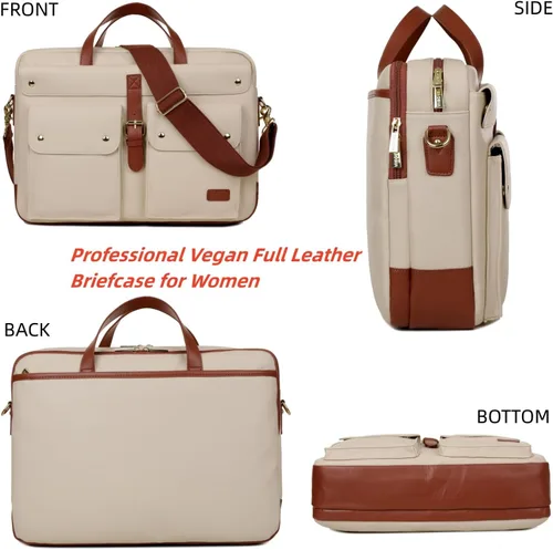 Miniatura 3 de Baosha Cuero vegano 17 pulgadas ordenador portátil bolsa mensajero maletín para mujeres elegante BC-07