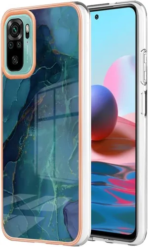 XYX Funda compatible con Xiaomi Redmi Note 10s, galvanizado mármol TPU delgado cuerpo completo elegante funda protectora a prueba de golpes para