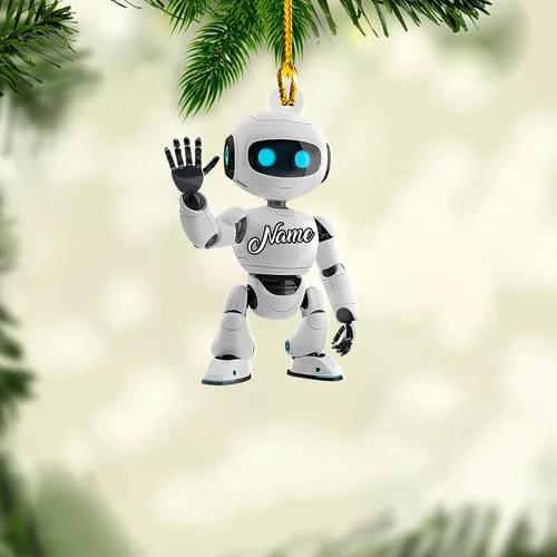 Miniatura 16 de Adorno de robot personalizado 2025, adornos de robot para árbol de Navidad, adorno de robótica, decoración colgante para árbol de Navidad (Robot1)