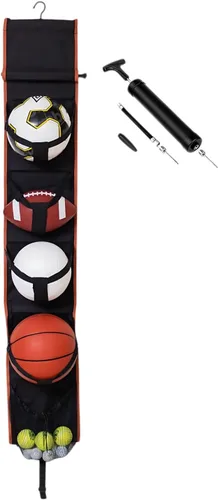 Miniatura 9 de Organizador de equipo deportivo colgante Multiuso Almacenamiento de pelotas deportivas de garaje Para baloncesto, fútbol, voleibol, tenis