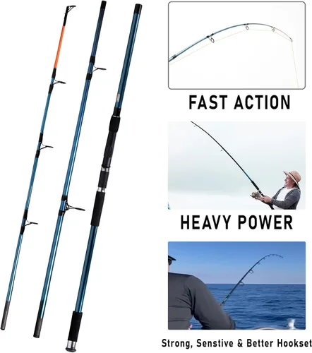 Miniatura 5 de Dr.Fish Combo de Caña de Pescar y Carrete para Surf, Combo de Pesca de Agua Salada, Caña de Surf de 12 pies 8000/9000 Carrete Giratorio 9+1 BB, Kit