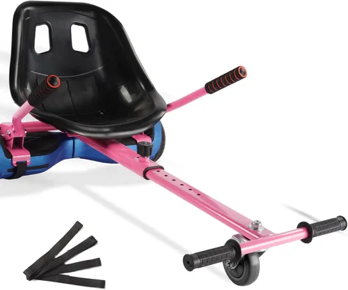 Miniatura 11 de Hishine Hoverboard Seat Attachment 265lbs Capacity, 26"-34.5" Adjustable Length Hover Board Go Kart Accessory w/Comfortable&Sturdy Seat,Go Cart Negro