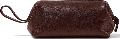 Miniatura 8 de Leatherology Neceser enmarcado – Kit de cuero Dopp con apertura de boca ancha, forro resistente al agua y compartimentos con cremallera, Coñac