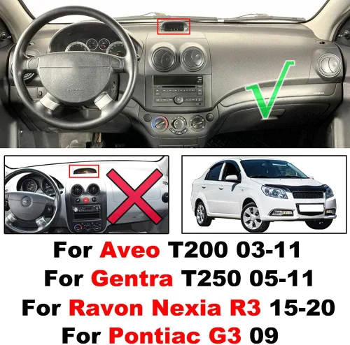 Miniatura 4 de LEFEDA Para Chevrolet Aveo Kalos Lova Gentra Pontiac G3 2002-2011, cubierta de salpicadero de automóvil, accesorios para alfombra de salpicadero