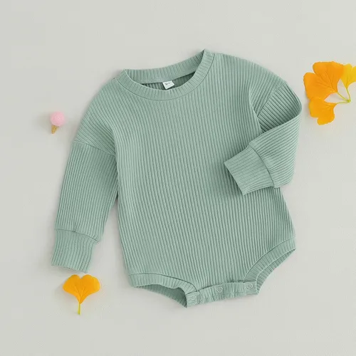 Miniatura 4 de Ropa de bebé recién nacido, suéter acanalado, enterizo de gran tamaño, sudadera de punto con burbujas, lindo traje de otoño