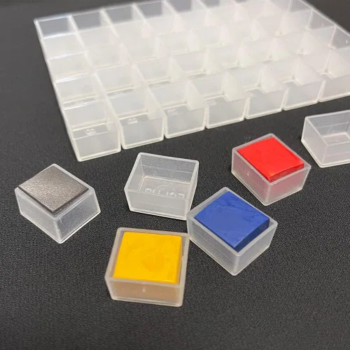 Miniatura 5 de 150 piezas de plástico transparente vacío para acuarelas – 0.07 onzas líquidas de capacidad, bandejas de pintura recargables para acuarelas sólidas