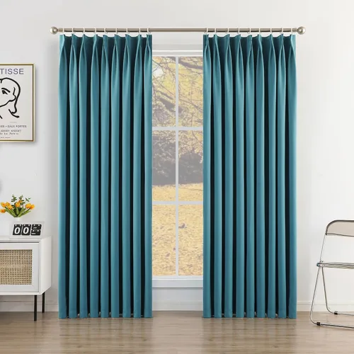 Miniatura 10 de MUMFAS - Cortina de Pliegue con Enganche, Crema Beige, 52" de ancho x 63" de largo, 50% Opaca, Aislamiento Térmico, Cortina de Puerta de Patio