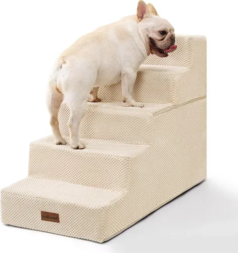 Miniatura 16 de Aodisman Escaleras para perros pequeños, escaleras antideslizantes de 3 escalones para mascotas para sofá, sillón y silla, escaleras para cama