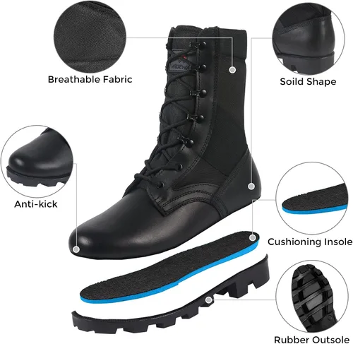 Miniatura 2 de WIDEWAY Botas tácticas del ejército para hombre, botas de combate ligeras, botas de selva, botas de trabajo militares, botas de desierto