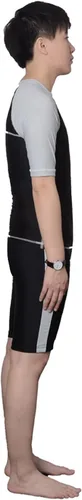 Miniatura 2 de BaronHong mujeres lesbianas Tomboy pecho carpeta de secado rápido traje de baño conjunto Top+pantalones de natación