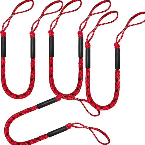 Miniatura 8 de Líneas elásticas para muelle – Accesorios para barcos – Cuerda de amarre de 4 pies para PWC, moto acuática, pontón, kayak, canoa, lancha motora
