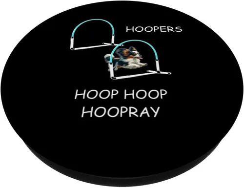 Miniatura 2 de Dog Agility Dog Hoopers Papillon - Aro de aro Hoopray PopSockets MagSafe PopGrip para iPhone
