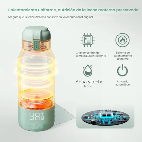 Miniatura 3 de Momcozy Calentador de Leche Portátil para Viajes – Modos de Calentamiento Dual para Leche Materna y Agua, Calentador de Biberones Portátil
