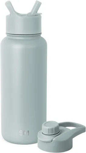 Miniatura 8 de Simple Modern Botella de agua con pajita y tapa de sorbo, termo de metal de acero inoxidable con aislamiento al vacío Cantimplora reutilizable a