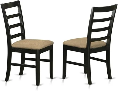 Miniatura 4 de East West Furniture SHPF3-BLK-C - Juego de 3 piezas para espacios pequeños que contiene una mesa redonda con pedestal y 2 sillas de cocina de tela