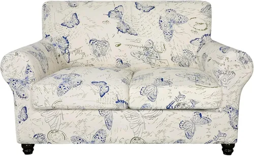 Miniatura 36 de SearchI Funda elástica para sofá con estampado, Fundas para sofá con diseño floral, 2 piezas de funda elástica para sillón con funda de cojín