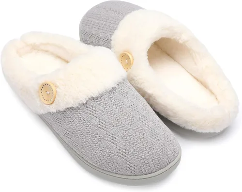Miniatura 9 de Chantomoo Pantuflas para Mujer Cálidas y Cómodas con Espuma Viscoelástica Pantuflas de Casa Zapatos de Punto con Forro de Piel Sintética Suela