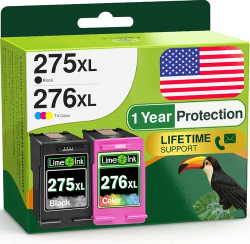 Limeink 2 cartuchos de tinta remanufacturados de repuesto para Canon 275 276 cartuchos de tinta 275xl 276xl para Canon 275 276 Pixma TS3522 TR4720