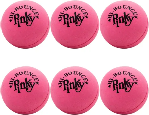 Hi-Bounce Pinky Ball (paquete de 6) por JA-RU. Pelotas hinchables de goma para niños y adultos. Pelota de rebote rosa pequeña. Recuerdos de fiesta