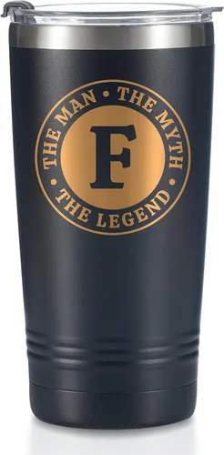 Miniatura 42 de Taza The Man the Myth the Legend con iniciales, vaso de viaje de acero inoxidable con monograma para hombres, divertida taza de café personalizada