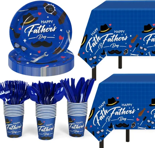 Miniatura 10 de Childom Suministros para fiesta patriótica, juego de 152 piezas de fiesta temática de bandera estadounidense, decoraciones de fiesta patriótica