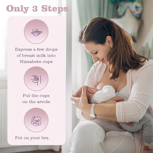 Miniatura 6 de NISXABEBE Las tazas de lactancia originales de plata con anillo de silicona, protectores de pezones para lactantes recién nacidos, imprescindibles