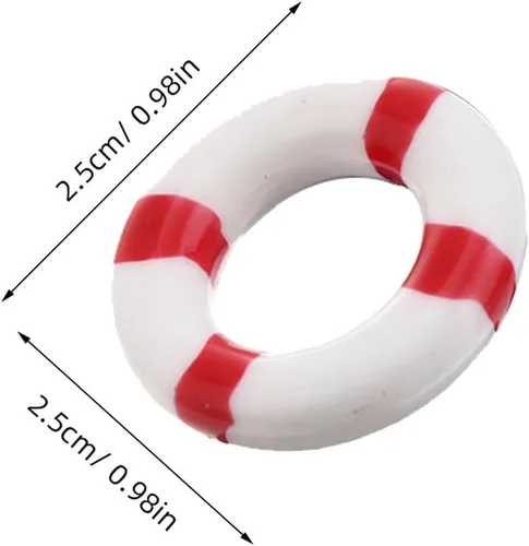 Miniatura 2 de Mini figuras de salvavidas 12 piezas, mini anillo de natación náutica, anillo de vida náutica, decoración de pared, acuario, pecera, decoración