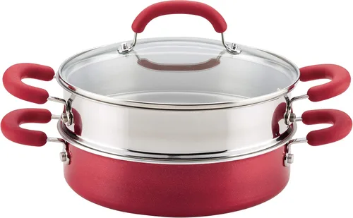 Miniatura 5 de Rachael Ray 12021 Create Delicious Cacerola/Sartén para Salsa Antiadherente con Función de Colado y Tapa, 3 Cuartos - Gris Tornasolado