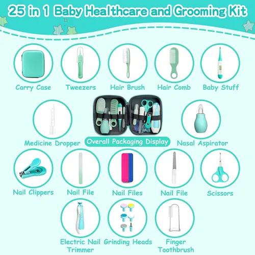 Miniatura 2 de Kit de aseo para bebés para niños y niñas, seguridad para recién nacidos, juego de aseo esencial para guardería, regalo para padres primerizos
