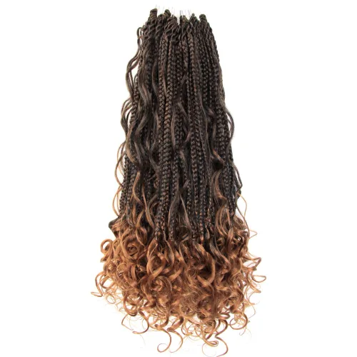 Miniatura 20 de Niseyo - Caja diosa con trenzas de pelo a crochet de 8 pulgadas, paquete de 8 unidades, trenzas de caja a crochet cortas, extremos rizados