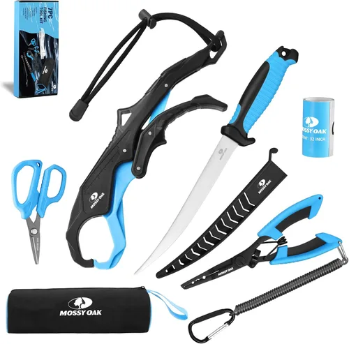 Miniatura 8 de Mossy Oak Fishing Tools Kit- Fishing Plier, Fish Lip Gripper, Multifunctional Fishing Hook Remover with Lanyards Sheath, Saltwater Resistant Fishing