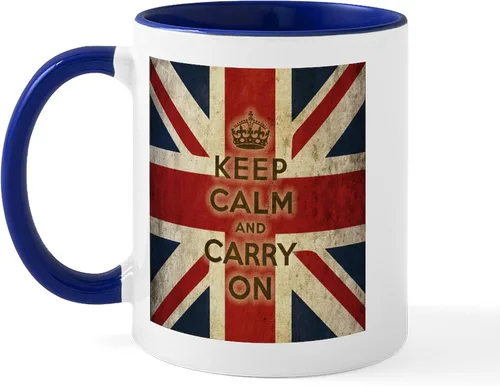 Miniatura 105 de CafePress Born American, British By Hea Taza de café de cerámica de 11 oz (11.0 fl oz)