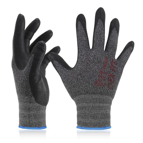 Miniatura 27 de DEX FIT FN330 - Guantes de trabajo de nitrilo, ajuste elástico 3D, agarre potente, táctil inteligente, recubierto de espuma resistente, fino